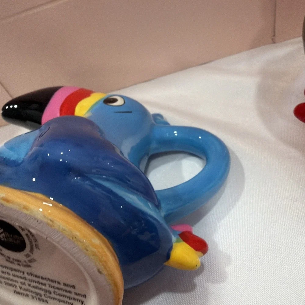 Tony the Tiger and Toucan Sam Kellogg's Cereal Suger, Milk Servers Y2K Porcelain